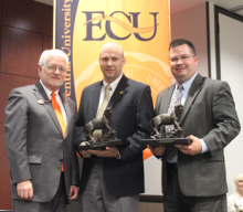ECU President, John R. Hargrave; CEO of Ada Jobs Foundation, Mike Southard; and Ada City Manager, Cody Holcomb