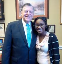 ECU student Ryleigh Cooper with U.S. Congressman Tom Cole.