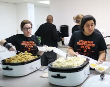 ECU Human Services Club serves at the annual Community Thanksgiving Dinner.