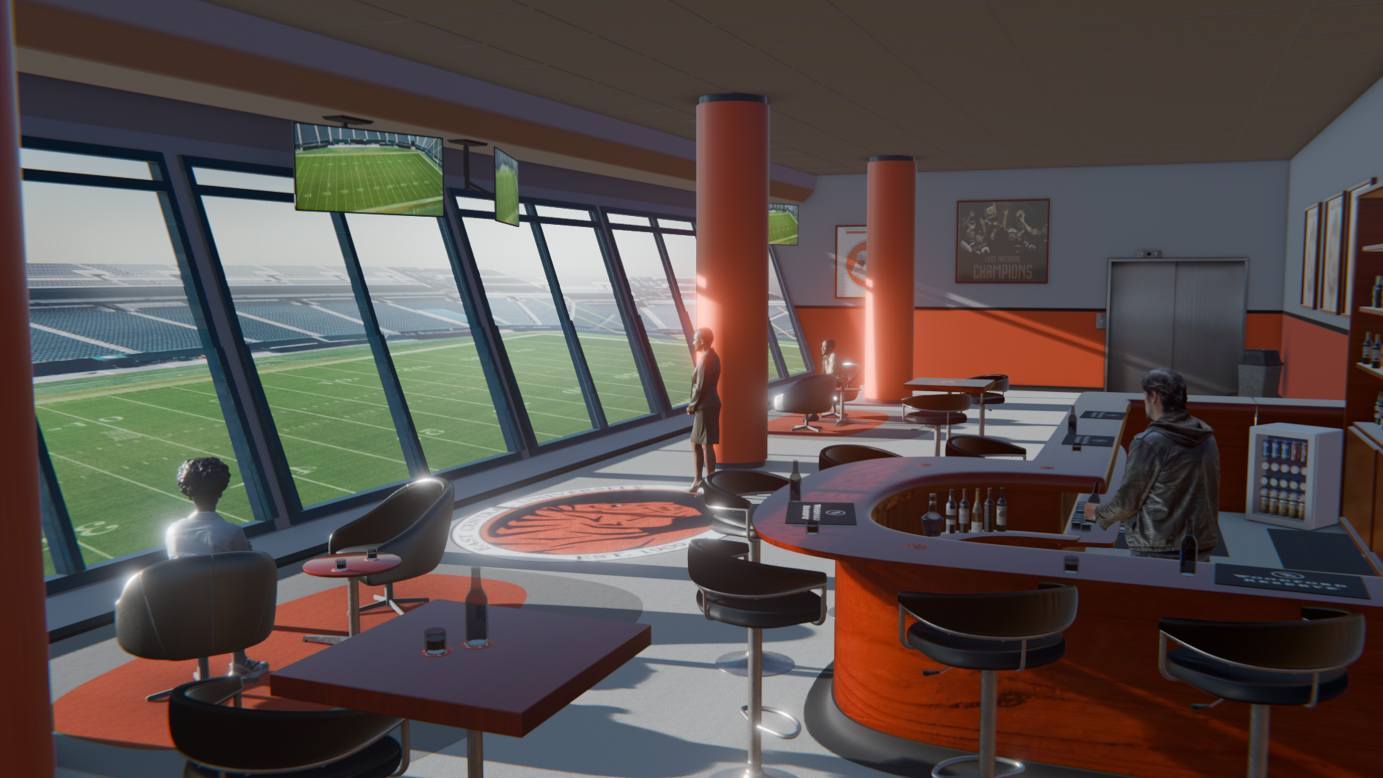 Press box render Press box render