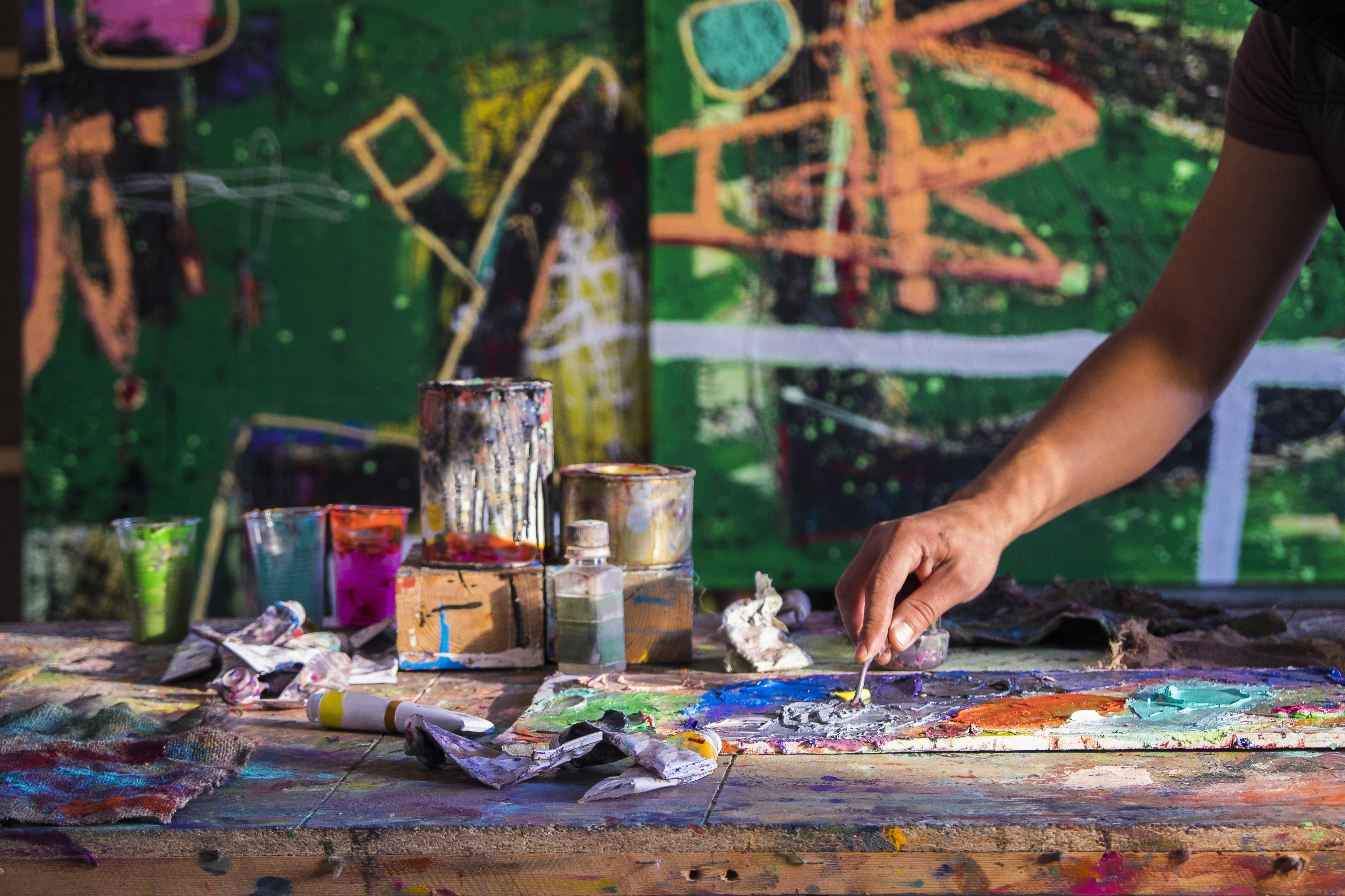 mid adult man creating