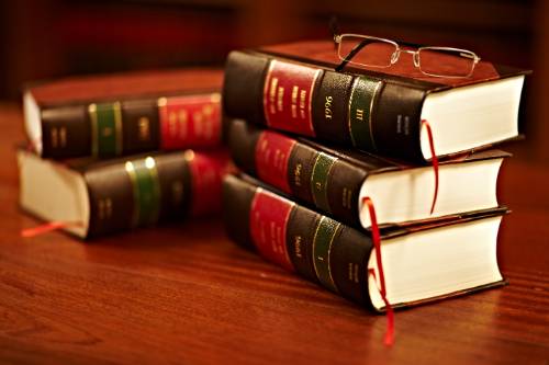 shot of a stack of legal books