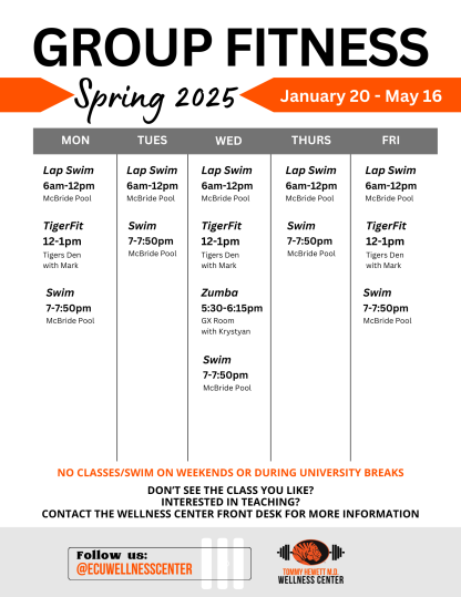 Spring 2025 GX Schedule