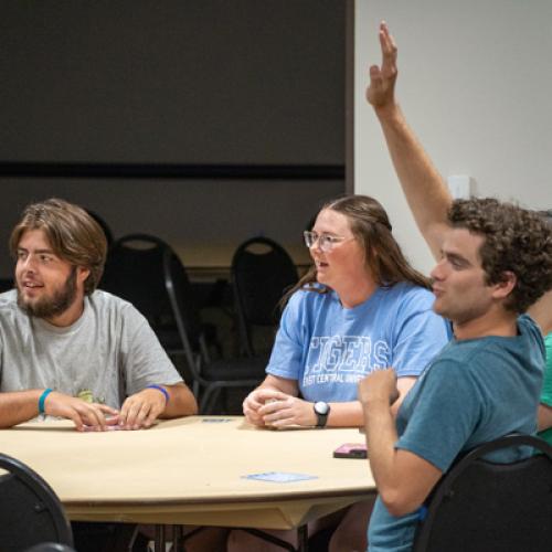 Students at Game Night.