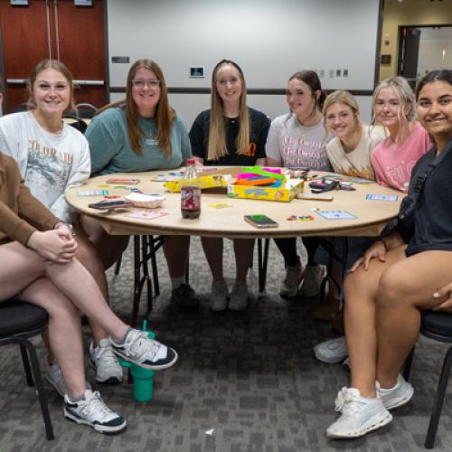 Students at Game Night.