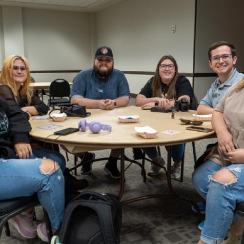 Students at Game Night.