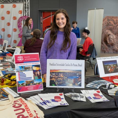 Student at Go Global Fair.