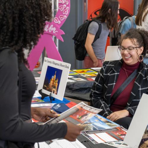 Students at Go Global Fair.