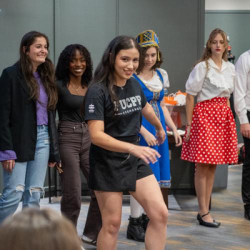 Students learning the Samba at Go Global Fair.