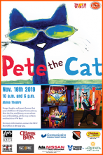 "Pete the Cat" Nov. 18, 2019 10 a.m. & 6 p.m. Ataloa Theatre Hallie Brown Ford Fine Arts Center